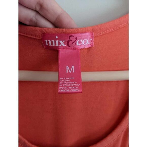 Mix and Co Coral Sleeveless High Low Pocket Dress - Picture 6 of 7